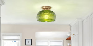 Vintage Elegance in Bloom: Flora Engraved Semi Flush Mount Ceiling Light