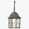 Frostine Outdoor Hanging Lantern - Geometric Leaded Glass for Garden Entryway