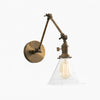 Conique Metal Industrial Wall Sconce with Adjustable Arm - Vintage Glass Cone Shade