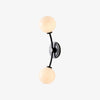 Arden Glass 2 Light Iron Wall Sconce - Modern Curved Design for Bathroom or Hallway
