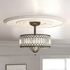 Crystal Drum Ceiling Light – Glass Semi Flush Mount Lamp for Hallway