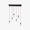 Vornix 6-Light Linear Pendant - Timber Beam Modern Industrial Fixture for Kitchen Island Dining Room