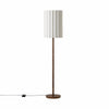 Linbron Walnut Wood Floor Lamp with Fluted Linen Shade – Modern Natural Home Decor