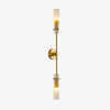 Copper alabaster wall sconce with two light heads