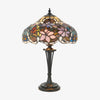 TF Sullivan Tiffany Table Lamp - Floral Stained Glass Design for Bedroom or Living Room