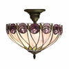 TF Hutchinson Tiffany Ceiling Light with Mackintosh Rose for Living and Dining Rooms