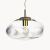 Glissora Soft Curved Glass Pendant Light - Hanging Pendant Glass and Metal for Dining and Kitchen Island