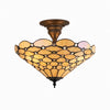 TF Pearl Handcrafted Tiffany Ceiling Light – Art Deco Stained Glass Light for Hallway or Living Room