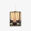 TF Camillo Mosaic Tiffany Glass Pendant Light - Square Lantern Shade - Artisan Home Décor Accessory