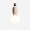 Modern Travertine Three Ring Pendant Light