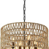 Bohemian Rattan Farmhouse Chandelier For Bedroom