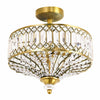 Luxury Crystal Wheeled Glass Pendant Light - Drum Semi Flush Chandelier