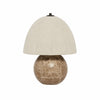 Cordove Table Lamp Sculptural Sphere Base Artistic Table Light - Linen Shade for Bedroom Living Room
