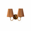 Zhoove Bamboo Wall Lamp - Pleated Natural Shade Design for Living Room or Bedroom