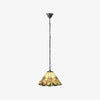 TF Jamelia Vintage Floral Stained Glass Dome Pendant Light for Dining Rooms