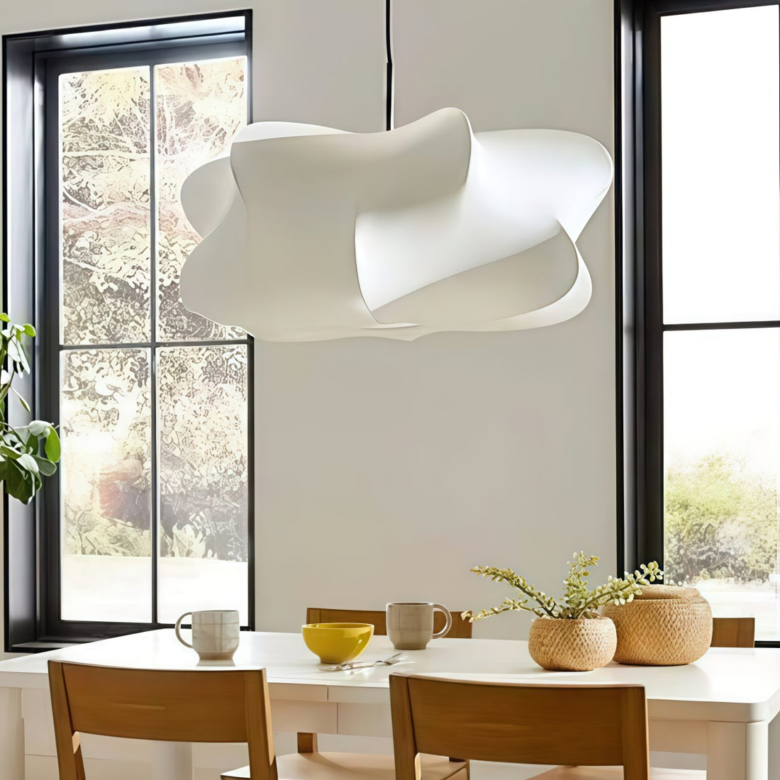Modern Cirrus Cocoon Pendant Light – Silk Cloud Lamp in Wabi Sabi Style