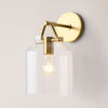 Hanton Modern Minimalist Brass and Glass Sconce – Damp Rated for Bathrooms