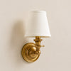 Kalvora wall sconce - White Plain shade with Brass finish