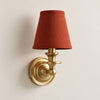 Kalvora wall sconce - Red Plain shade with Brass finish