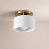 Cerova Modern Porcelain Flush Mount Ceiling Light– Elegant Ivory Shade