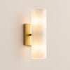 Wolvina Natural Marble Tube Sconce with Sleek Metal Details