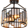 Retro Industrial Style 3-Light Pendant Lamp - Iron Birdcage Drum Light