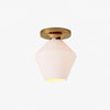 Merin Minimalist Sleek Geometric Glass Flushmount Light