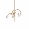 Bellina Modern Romantic Chandelier - Botanical Lily Design with Glass Flowers