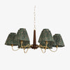 Solmire Rustic Chandelier - Wood and Metal Floral Fabric Shades for Living Room