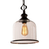 American Vintage Aged Clear Bell Glass Pendant Light