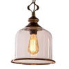 American Vintage Aged Clear Bell Glass Pendant Light