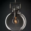Machinist Glass Globe Pendant Light - Ball Clear Glass Lamp with Chain