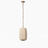 Loomis Tall Pendant – Textured Linen Shade Aged Brass Pendant for Dining Room and Kitchen
