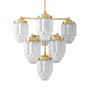 Tierlux Glass Textured Brass Chandelier – Timeless Lighting with Style