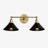 Conique Metal Two-Light Industrial Vanity Sconce – Wall Fixture for Bathroom & Hallway