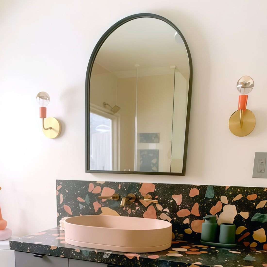 Boho Brass Wall Sconce - Colorful Accent for Bedroom & Hallway Spaces