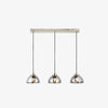 Shimmera 3-Light Linear Pendant – Mirror Glass Shades with Modern Nickel Finish for Dining Rooms