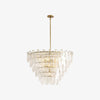 Lumvey Round Chandelier – Vintage Tiered Glass Inspired Metal Frame for Dining Room & Foyer