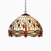 TF Dragonfly Tiffany Pendant Light – Art Nouveau Stained Glass Pendant for Living