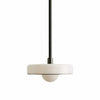 Kalo Modern Pendant Light - Sleek Metal Rod and Disc Orb Glass Design