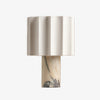 Cavilon Table Lamp with Fan-Shaped Linen Shade - Stone Finishes Suitable for Living Rooms