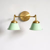 Modern Double Cone Brass Sconce - Accent Lighting For Bathroom & Hallway