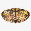 TF Ashton Tiffany Dragonfly Motif Tiffany Glass Flush Surface Mount - Transitional Style for Bedrooms and Lounge Spaces