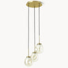 Glissora Hanging Light - Sculptural Cluster Design Tinted Glass and Metal for Entryway