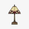 TF Camillo Dragonfly Stained Glass Table Lamp - Art Nouveau Tiffany Style with Scalloped Edge for Living Room and Bedroom