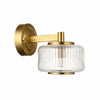 Canovus Ribbed Glass Shade Wall Lamp - Elegant Brass Sconce for Living Room Lighting