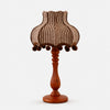 Vintage striped fabric wood table lamp front view