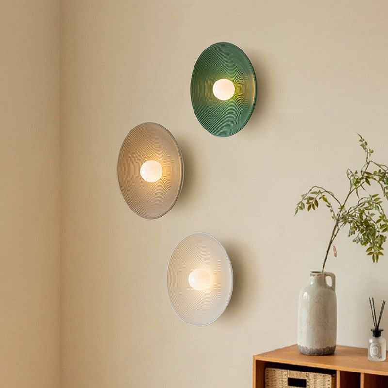 Retro Wabi Sabi Style Round Wall Light For Bedroom