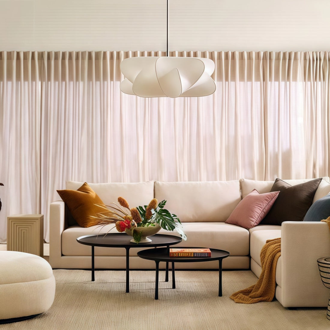 Modern Cirrus Cocoon Pendant Light – Silk Cloud Lamp in Wabi Sabi Style