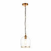 Brazara Glass Dome Pendant Light – Classic Metal Trim Design for Kitchen and Dining